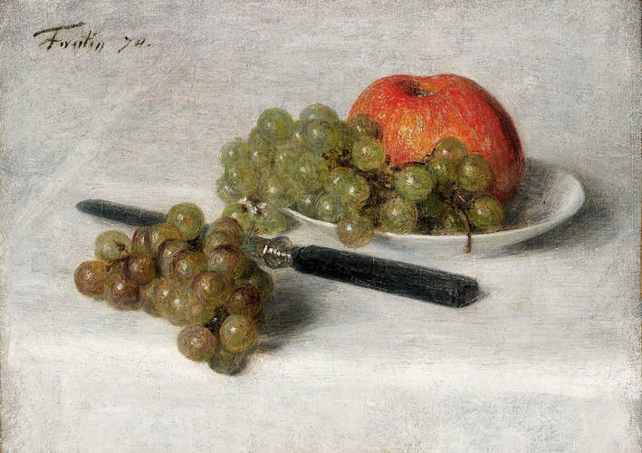  方丹·拉图尔 Fantin-Latour  葡萄和刀 Grapes and knife